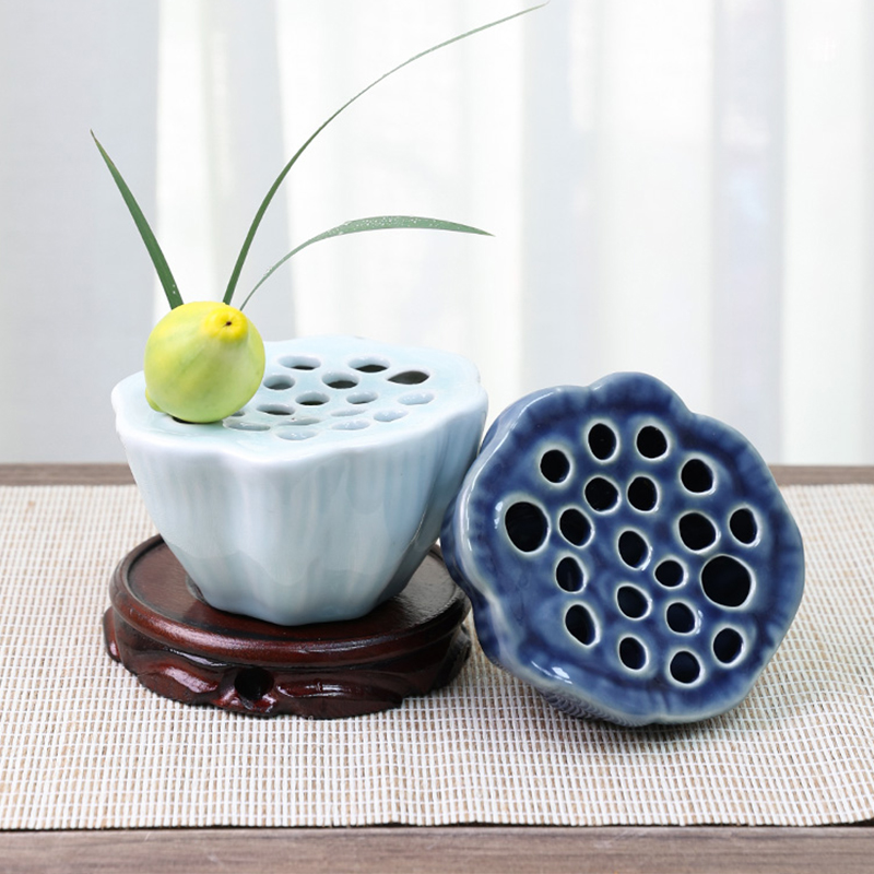 Ikebana Vase Kenzan - 生け花-蓮の形をしたセラミック花瓶ホルダー,茶台,禅拳山,日本のフラワーアート固定ツール