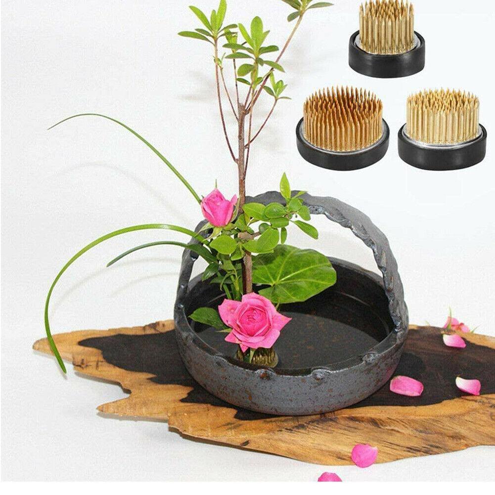Ikebana Vase Kenzan - ラウンド生け花フラワーカエルガスケットアート固定アレンジメントツール小さな生け花 Kenzan ピンカエルアレンジメントポット蓋花瓶用