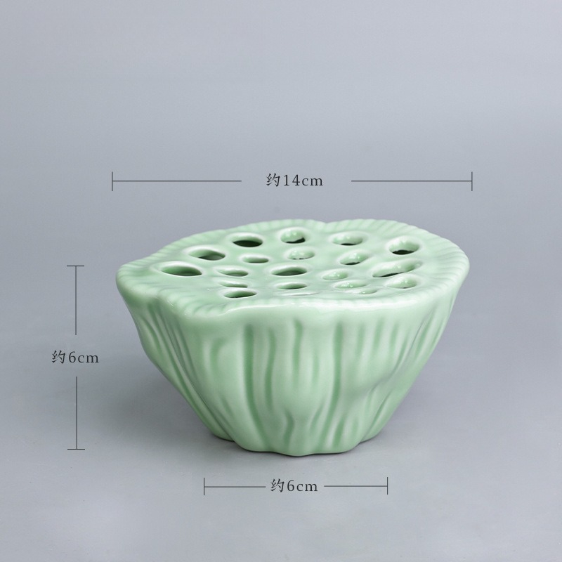 1 個中国風蓮の形のセラミック生け花ホルダー生け花フラワーア - Ikebana Vase Kenzan のレビューと価格
