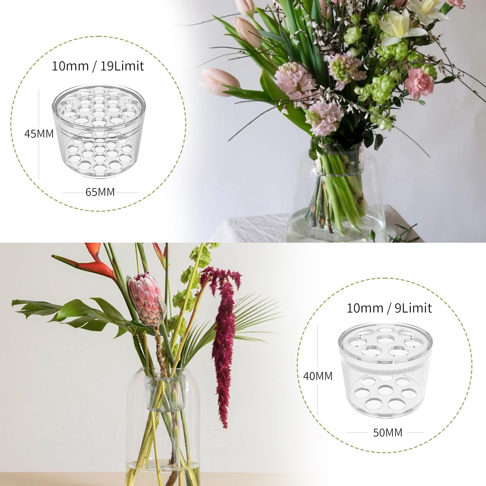 新しいスパイラル型の生花ホルダー、花瓶用フローラルグリッド、 - Ikebana Vase Kenzan のレビューと価格