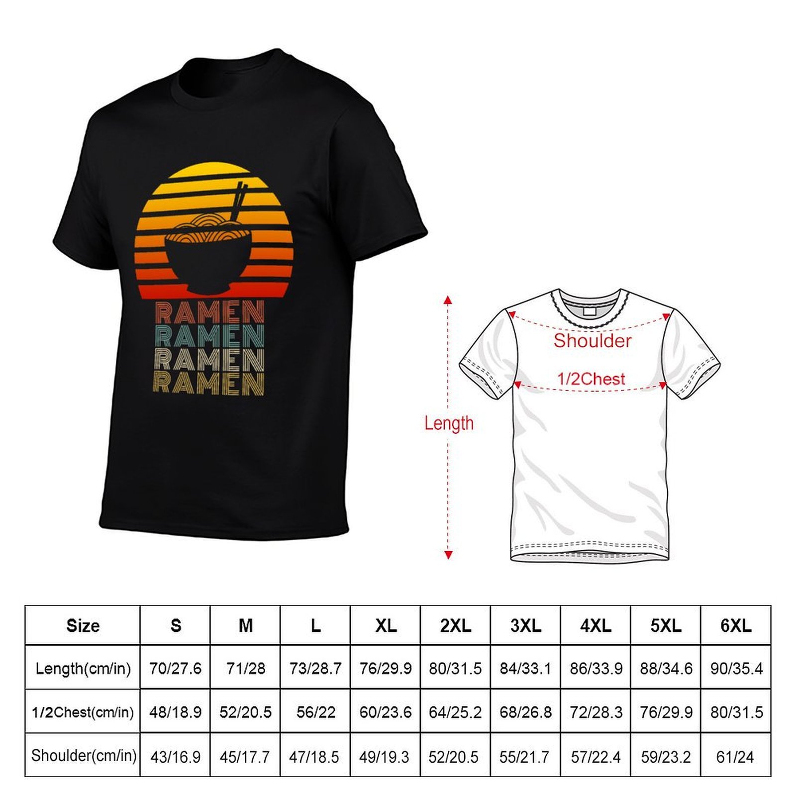 ラーメンライフ日本の麺愛好家ヴィンテージレトロスタイルTシャ - Japanese Daily Lifestyle のレビューと価格