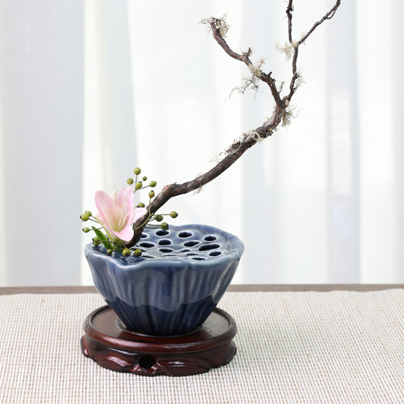 生け花-蓮の形をしたセラミック花瓶ホルダー,茶台,禅拳山,日 - Ikebana Vase Kenzan のレビューと価格
