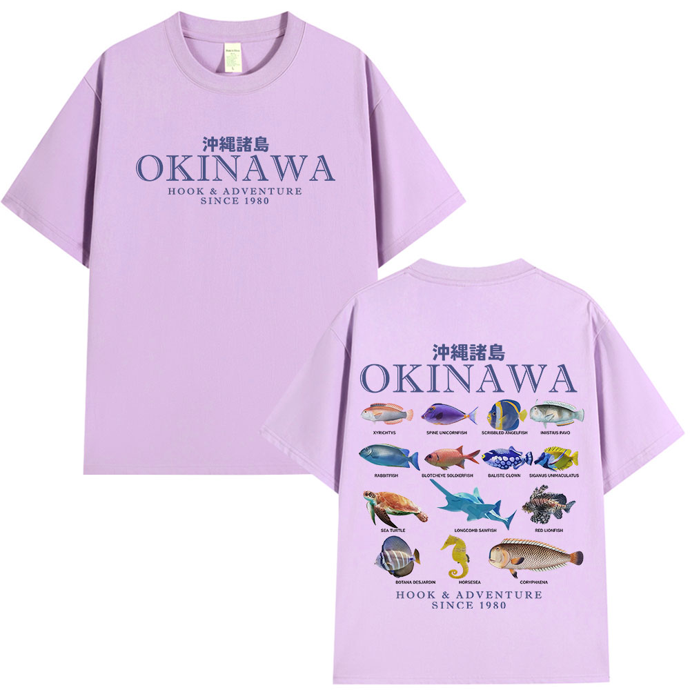 沖縄海の魚 Tシャツ海の生物和風綿カジュアル半袖 Tシャツ男 - Japanese Women Lifestyle のレビューと価格