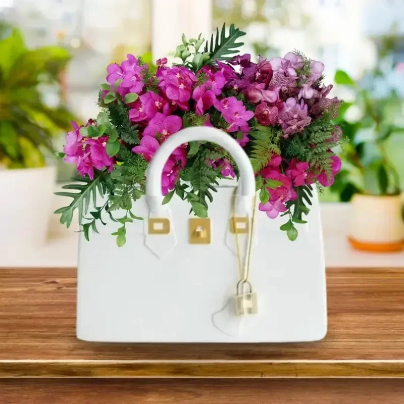 バッグ花瓶ドライフラワーポット卓上の装飾品アート花瓶寝室生け - Ikebana Vase Kenzan のレビューと価格
